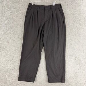 Obey Pleated Trousers Mens 34 Black Relaxed Fit Streetwear Chino Pants